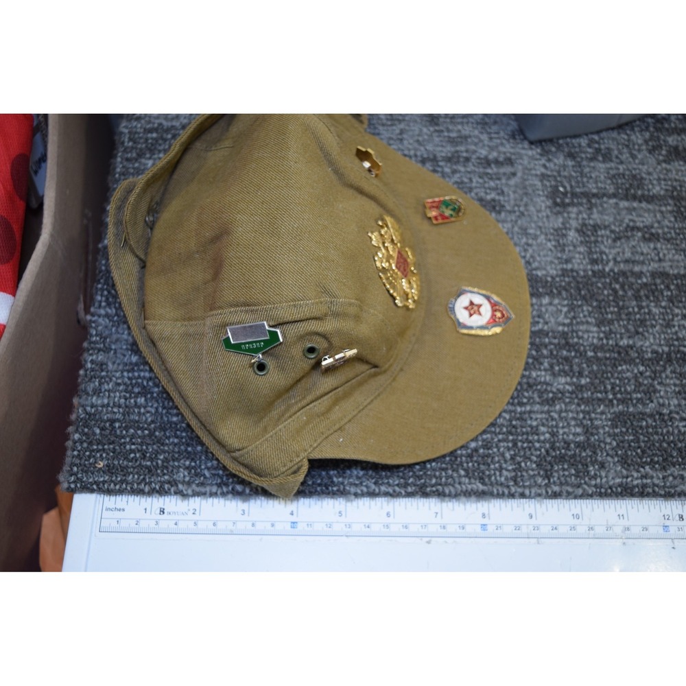 Soviet Russian Afghanka Hat Soldier Cap Military Hat 56 USSR + PINS - Picture 16 of 16